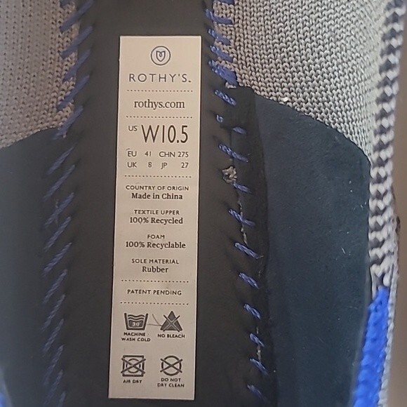 Rothys The Point Pebble Gray Flats Women's Size 10.5 - Picture 12 of 16